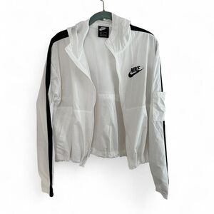 Nike White and Black Utility Jacket with Sporty Design